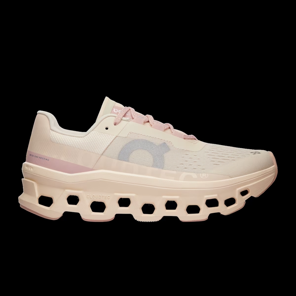 On Running Women's Cream and Pink Sneakers